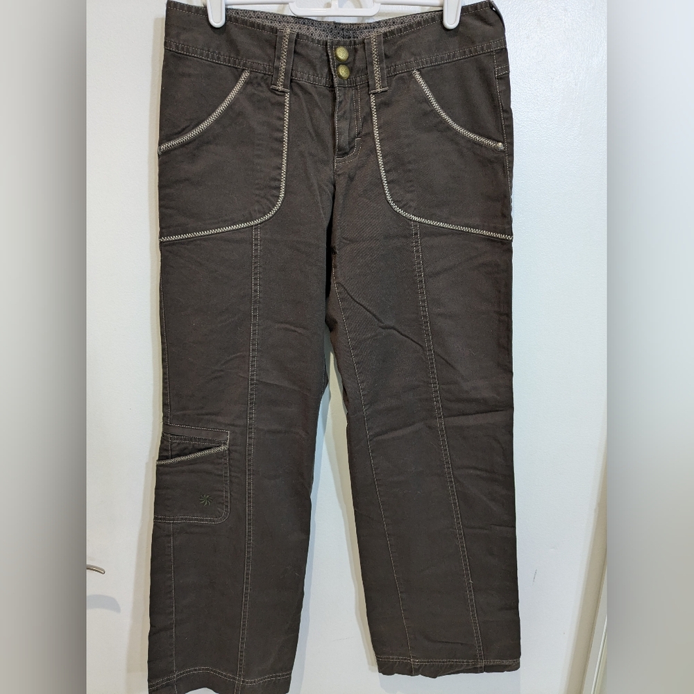 Athleta Cargo Khaki Brown Relaxed Straight Pants, 2P
